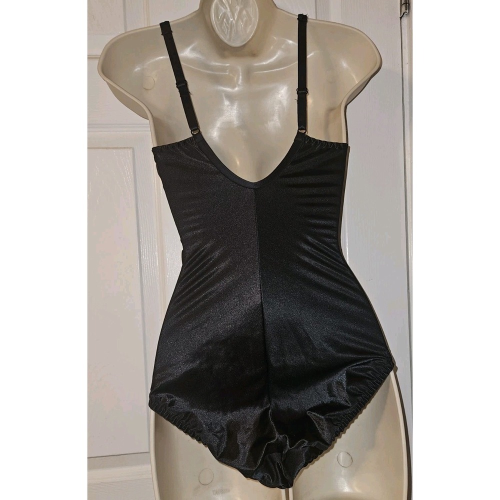 Vtg‎ Smooth Advantage By Smoothie Black Underwire Body Shaper Bodysuit Size 34C - Picture 2 of 2